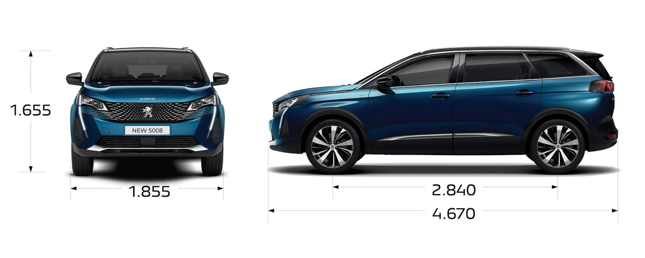 K&iacute;ch thước tổng thể Peugeot 5008